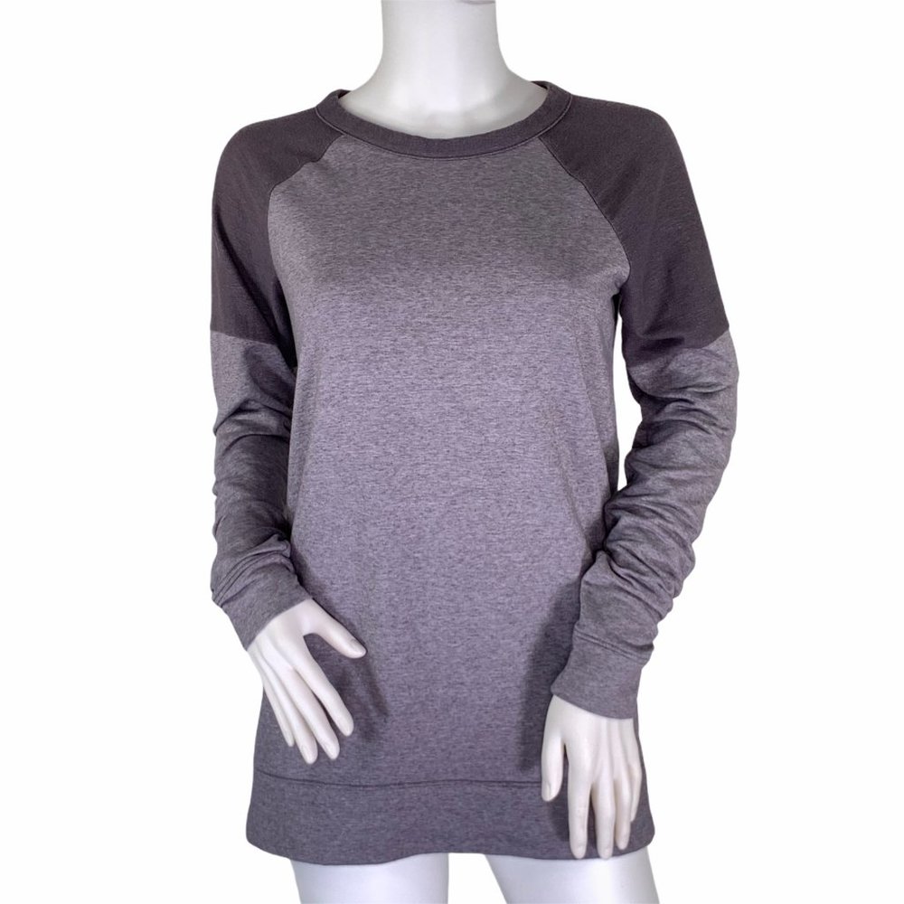Lou & Grey Two Tone Heather Purple Back Zip Top XS